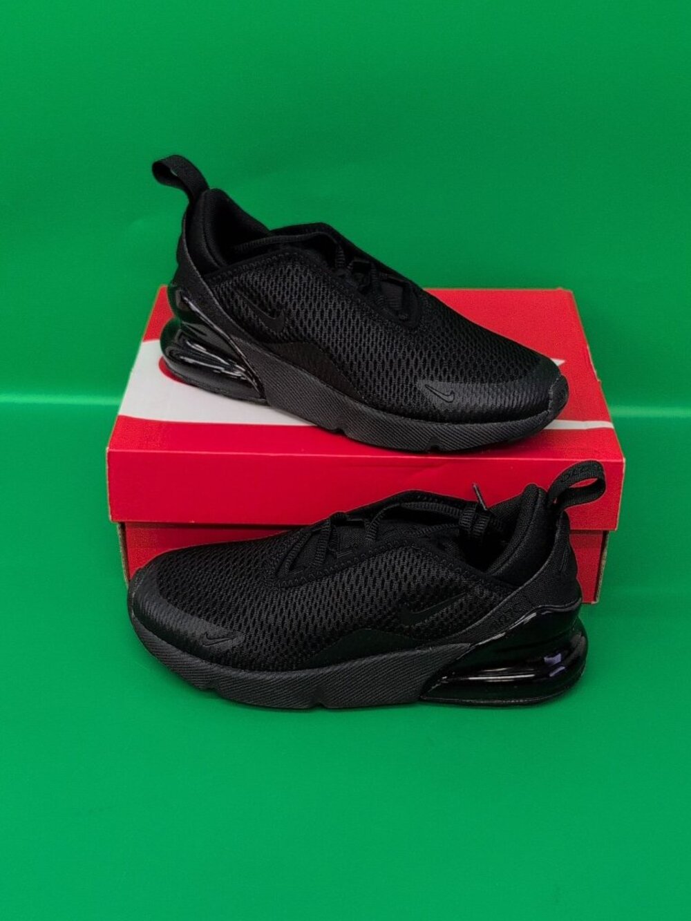 Nike Air Max 270 PS Little Kid Casual Comfort Sneakers Shoes US 2Y Triple Black